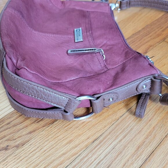 Stone Mountain Leather Handbag New Maroon/Brown - Picture 4 of 11